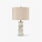 Stacked Alabaster Table Lamp